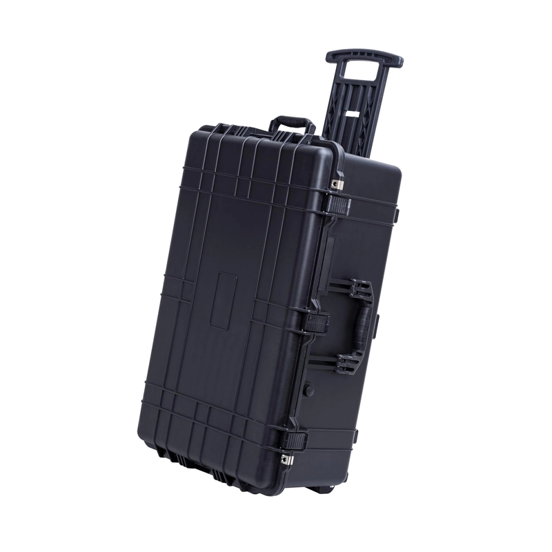 Harde kast opslag gereedschapskist avondmaal capaciteit pe materiaal waterdichte trolley pistool doos
